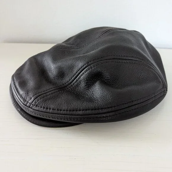 ​🔥 Scala Classico Leather Flat Cap - Mens XL - GATSBY STYLE - Picture 2 of 7
